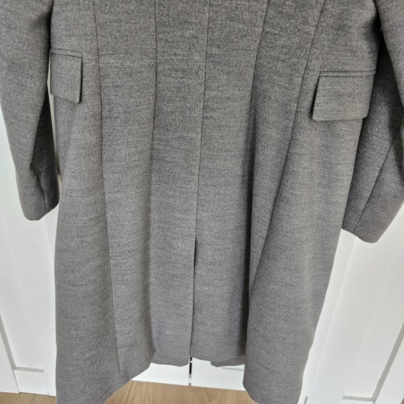 Topshop Grey Double Breasted Nancy Coat w/ Removable Faux Fur Collar 6 Like New - Picture 14 of 16